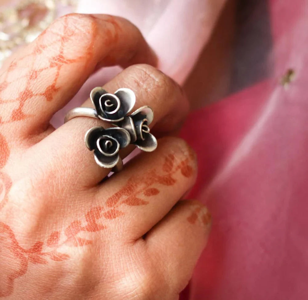 Gulnaz Handcrafted Rose Ring