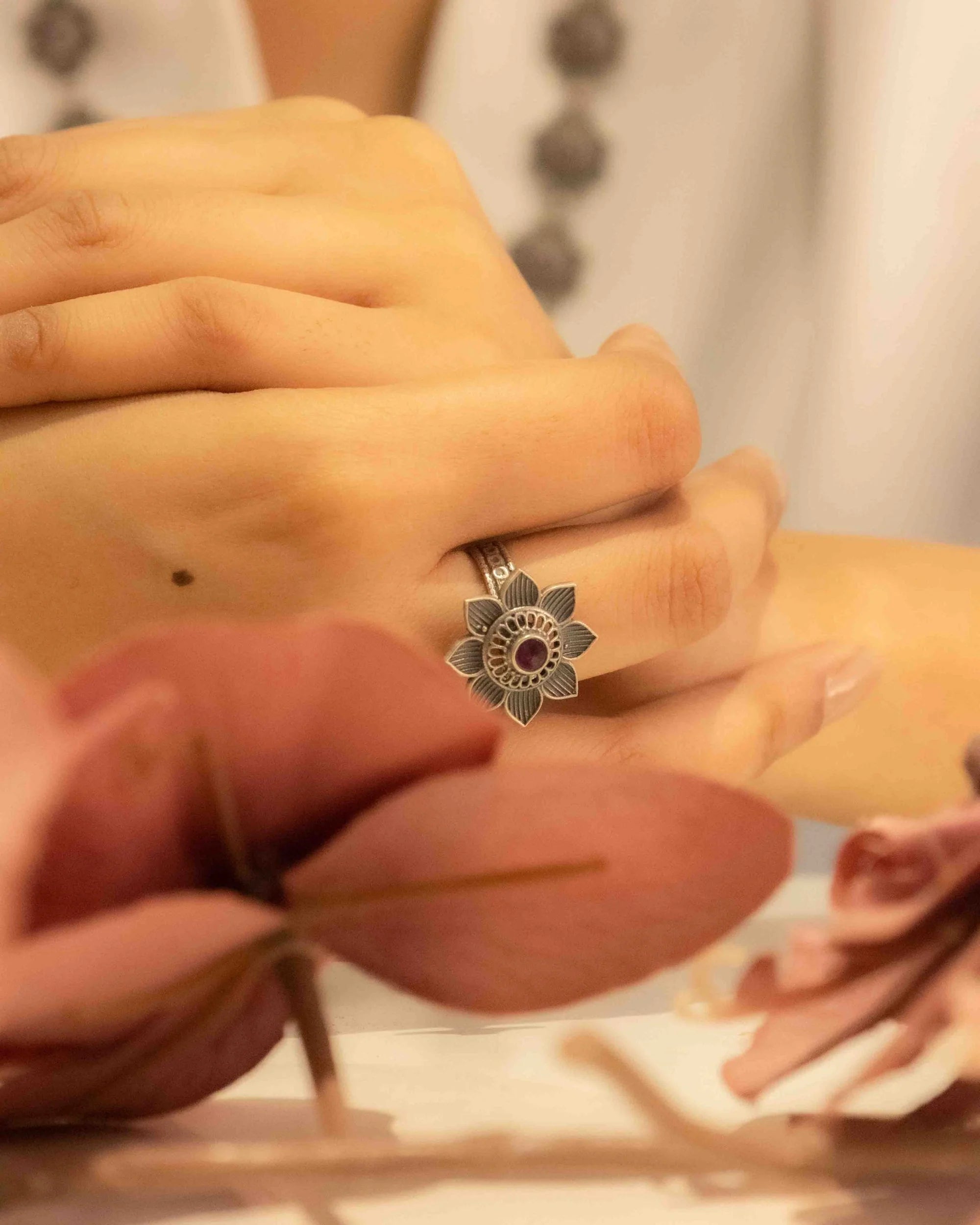 Meherbano Handcrafted Flower Ring