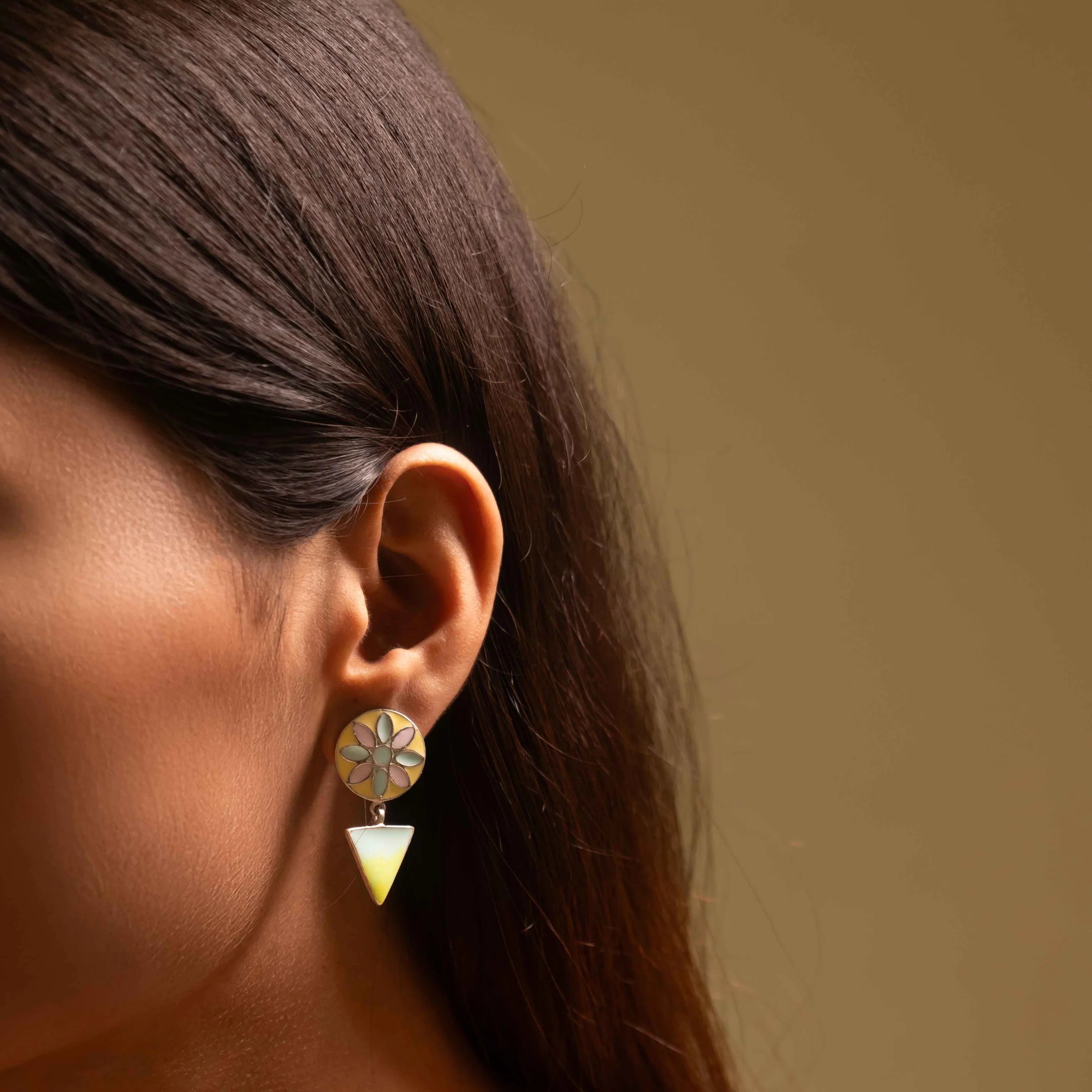 Serene Petal Silver Earrings