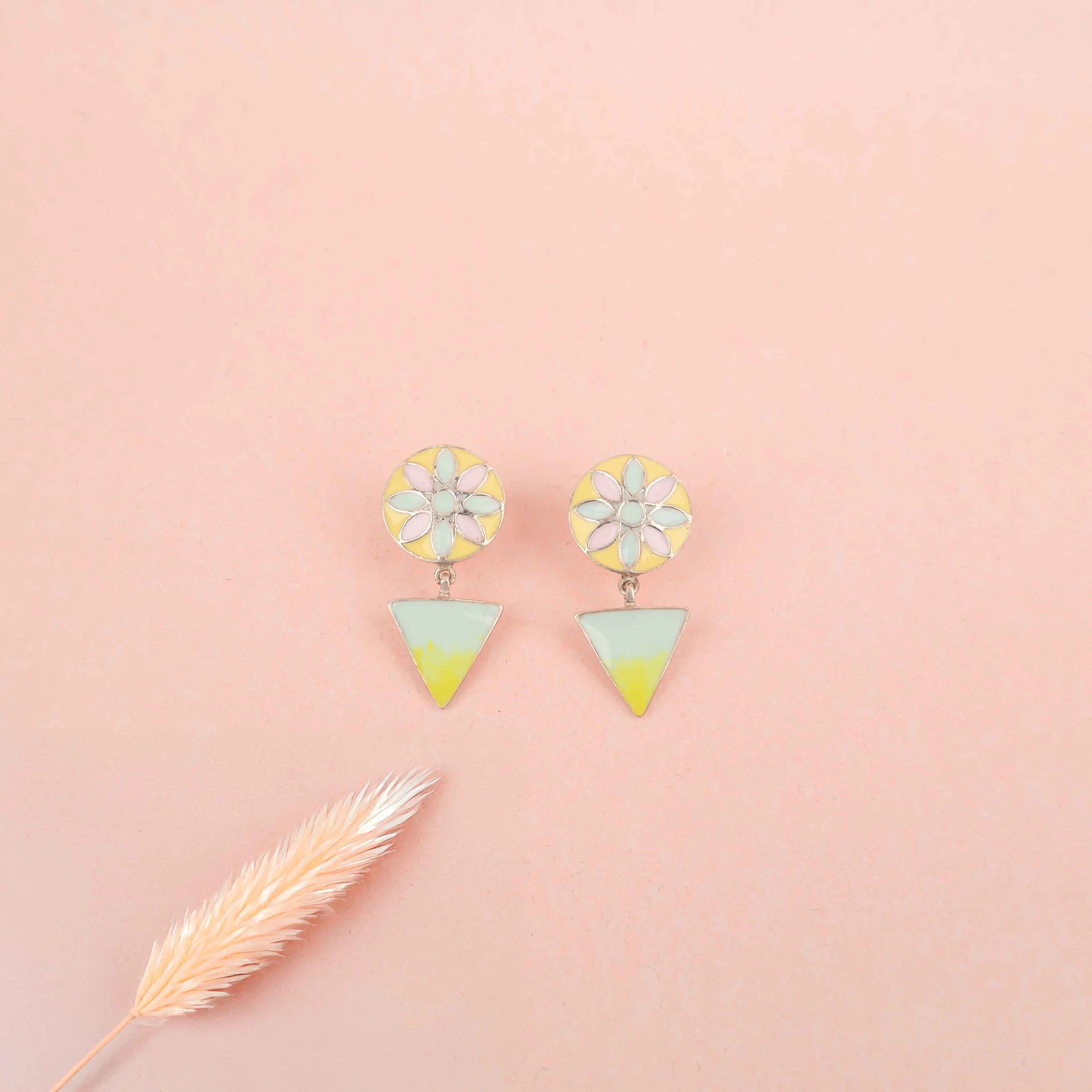 Serene Petal Silver Earrings