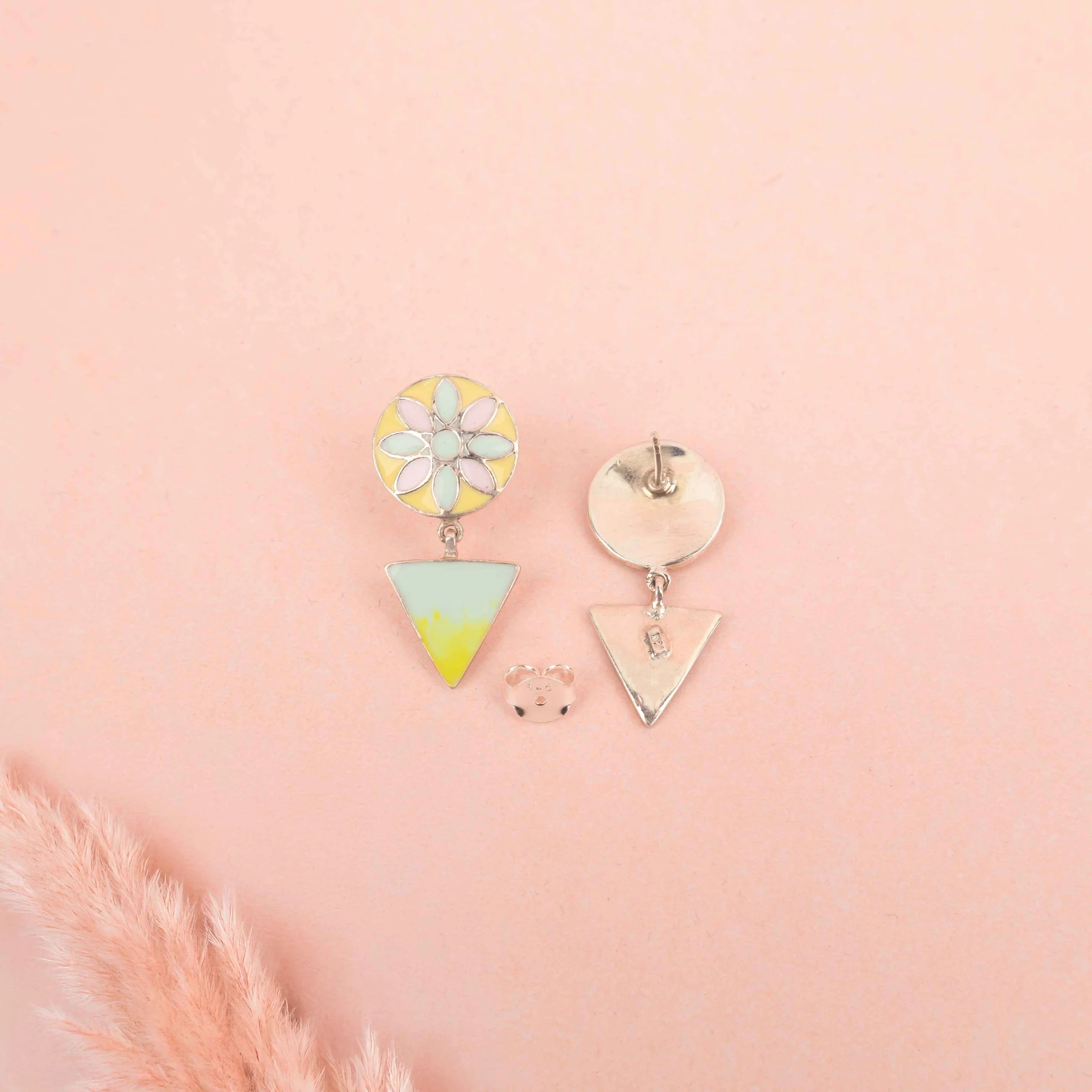 Serene Petal Silver Earrings