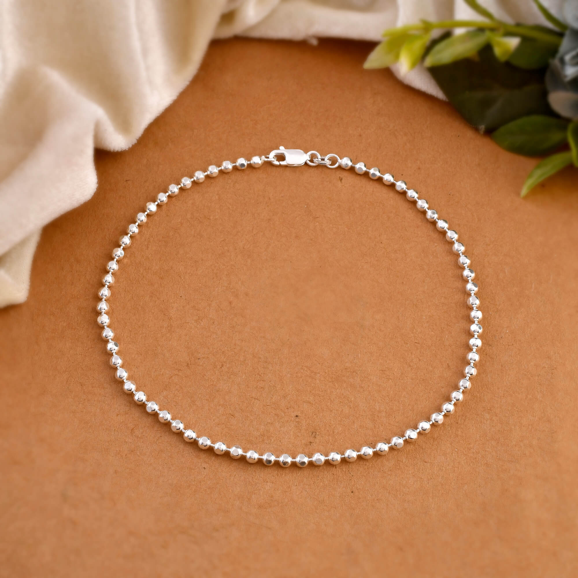 Orra Gleam Silver Handcrafted Anklet