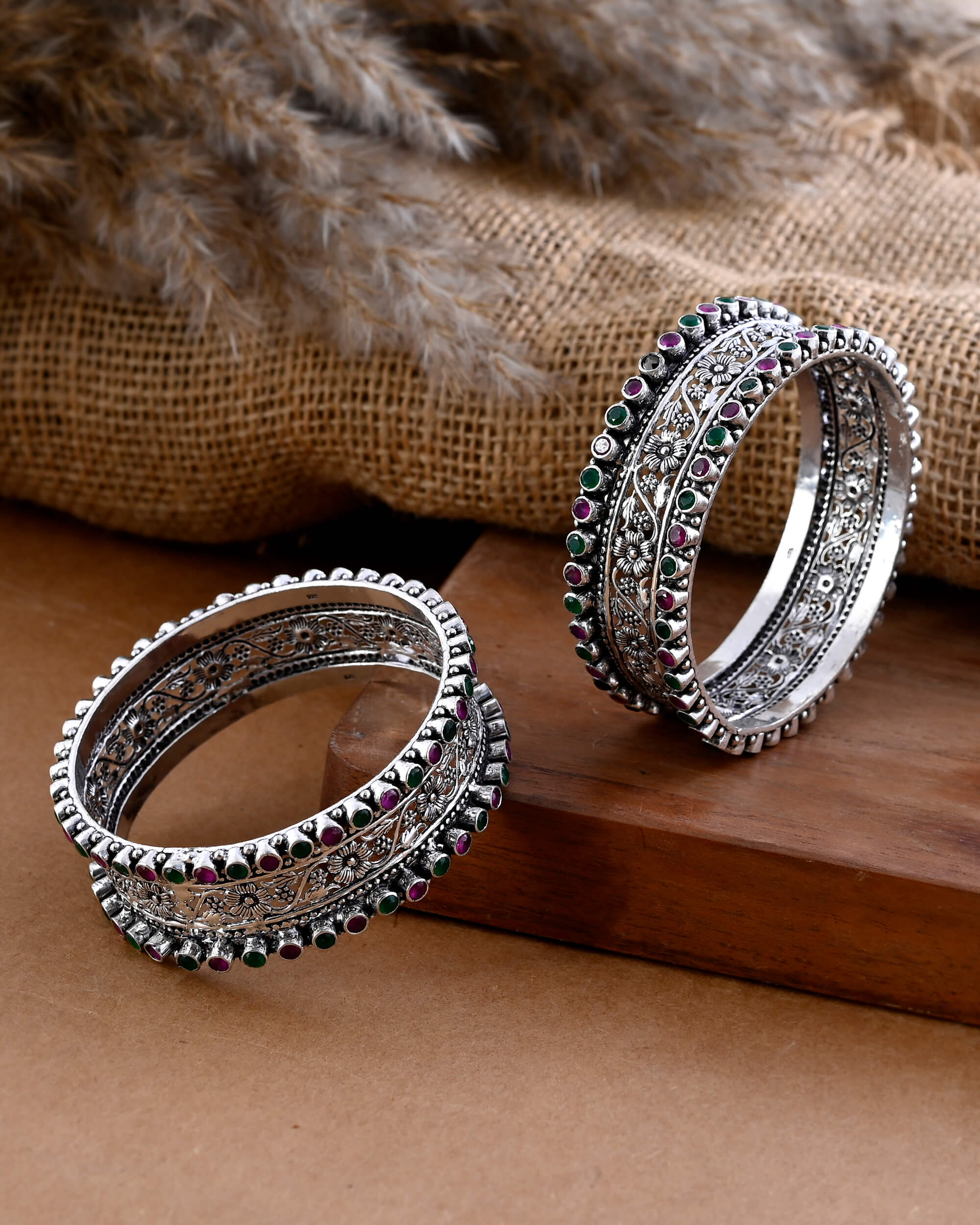 Saanjh Heritage Silver Bangle