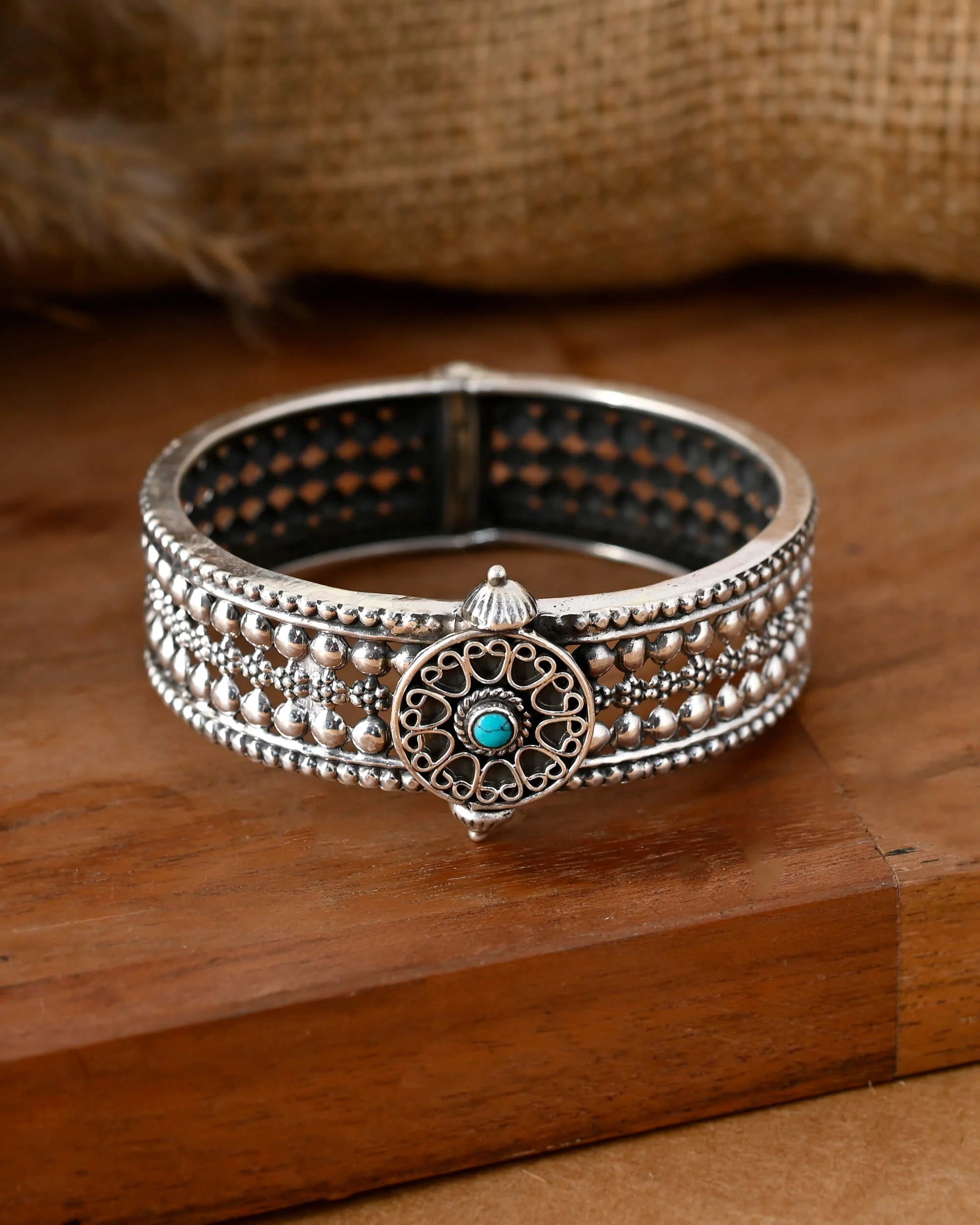 Sitara Imperial Dome Silver Cuff