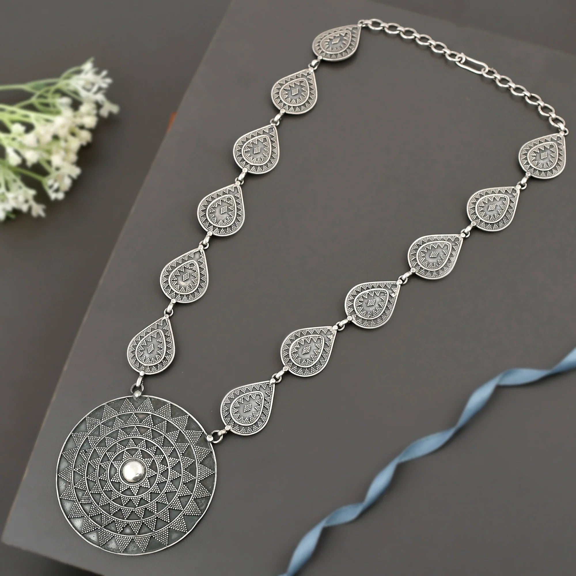 Divyani Mandala Heritage Silver Necklace