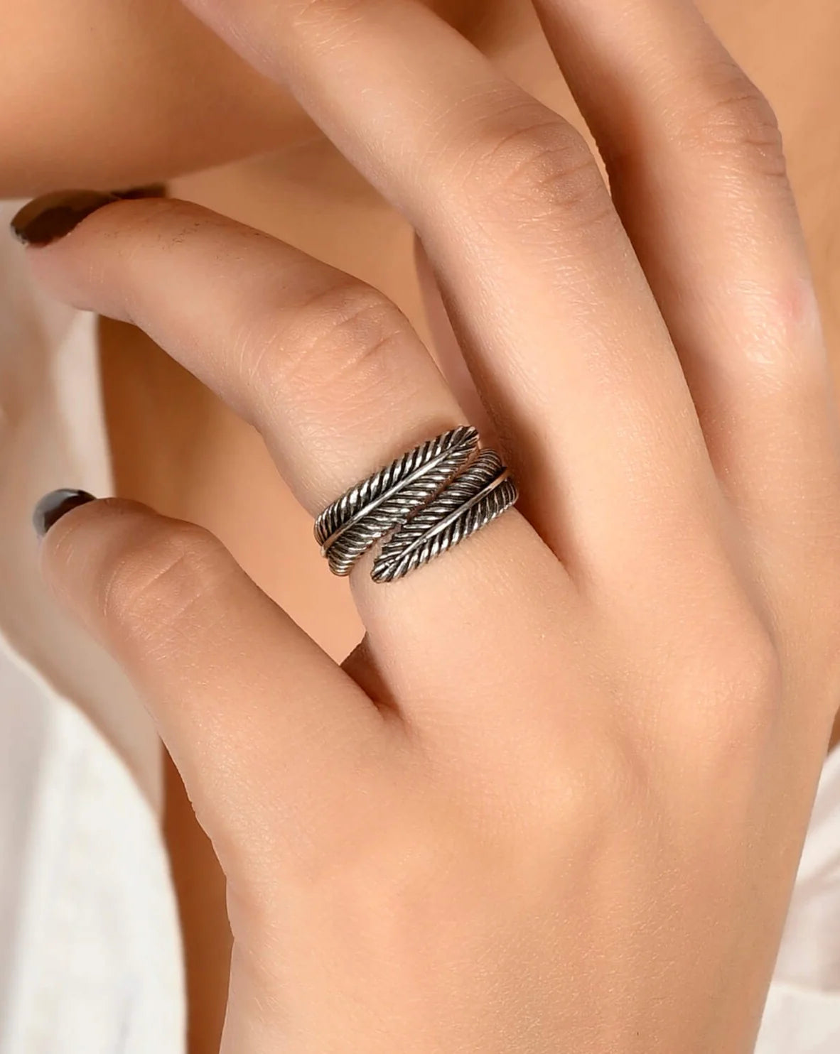 Twisted Leaf Silver Handcrafted Ring