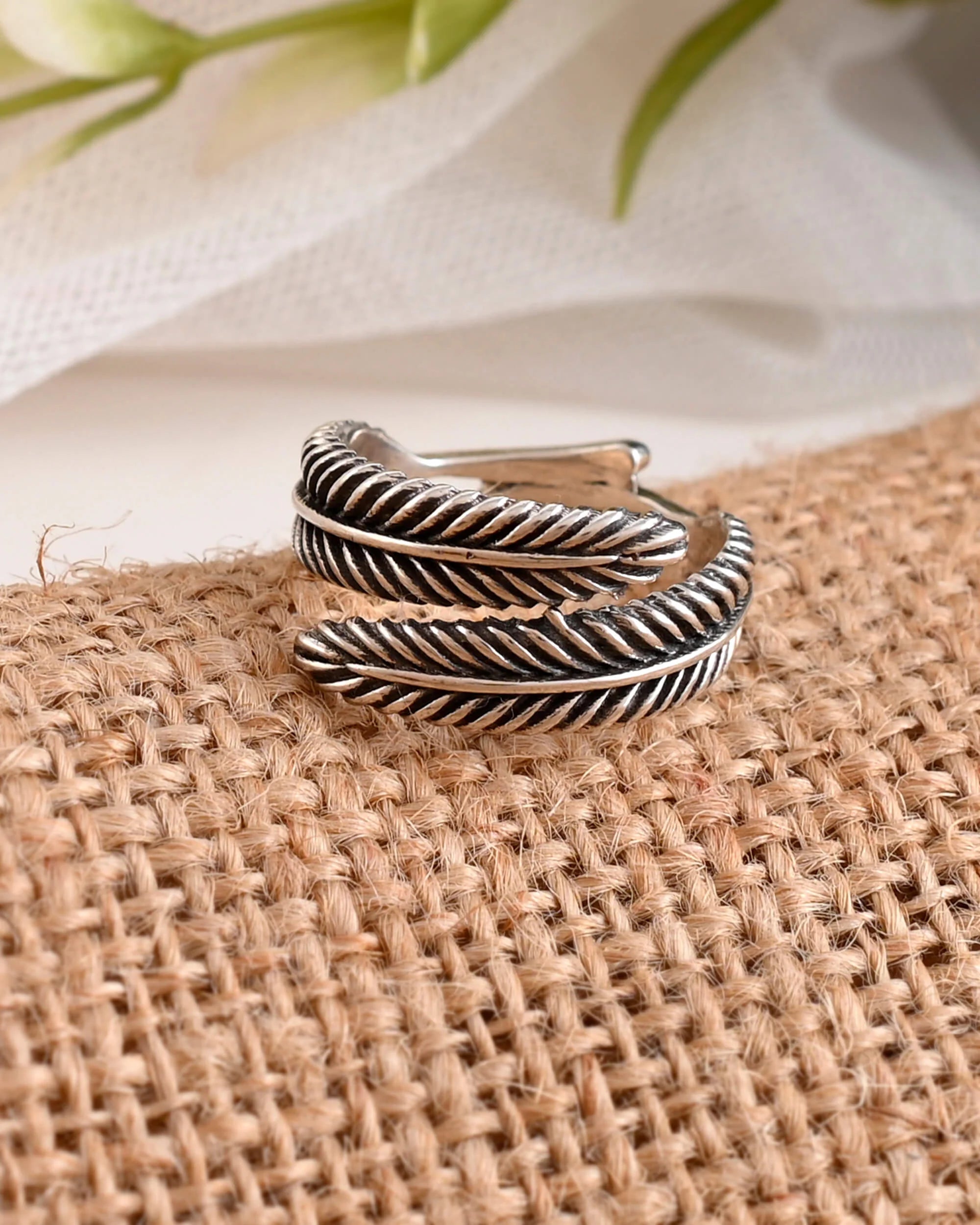 Twisted Leaf Silver Handcrafted Ring