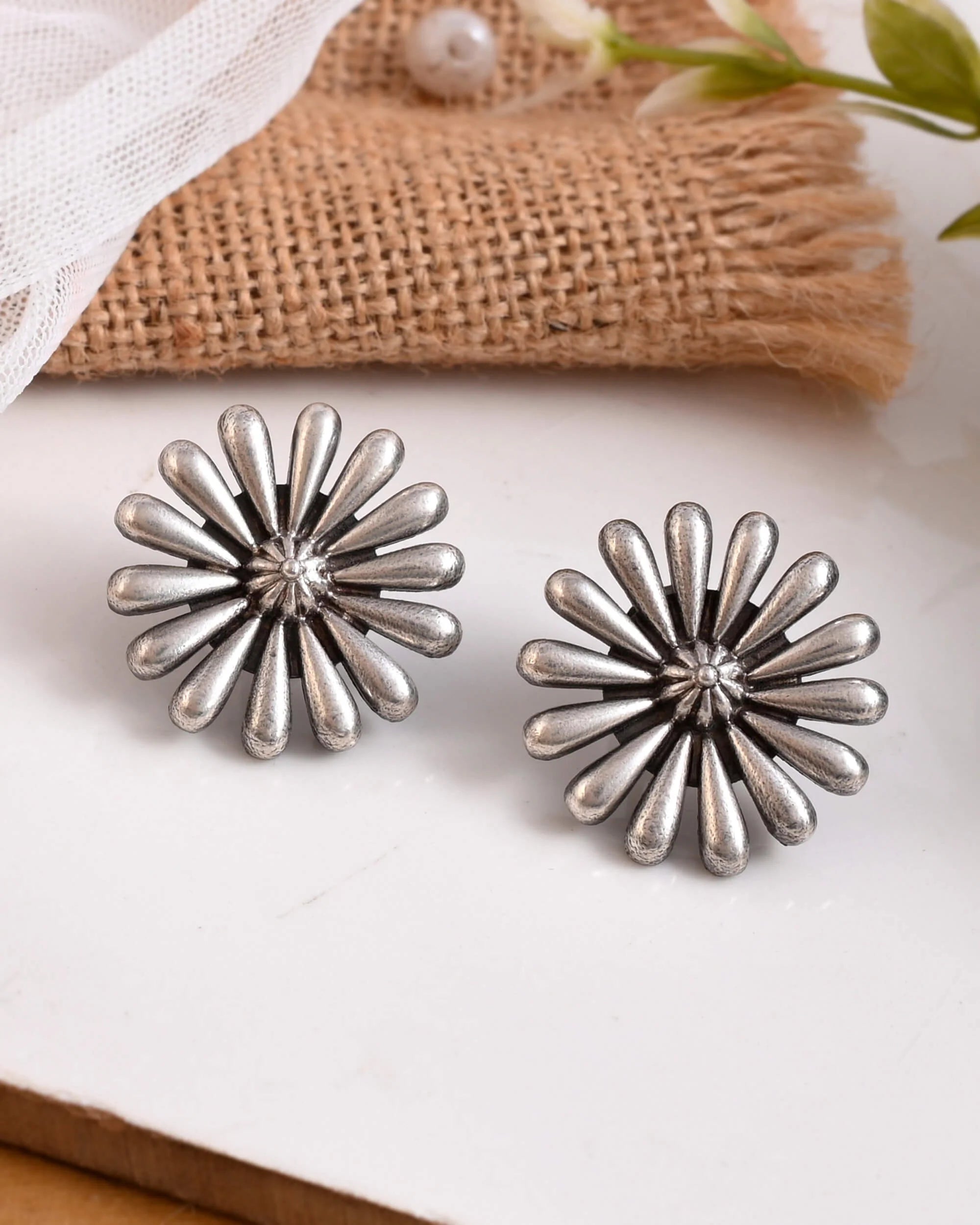 Khusbu Bloom Silver Studs