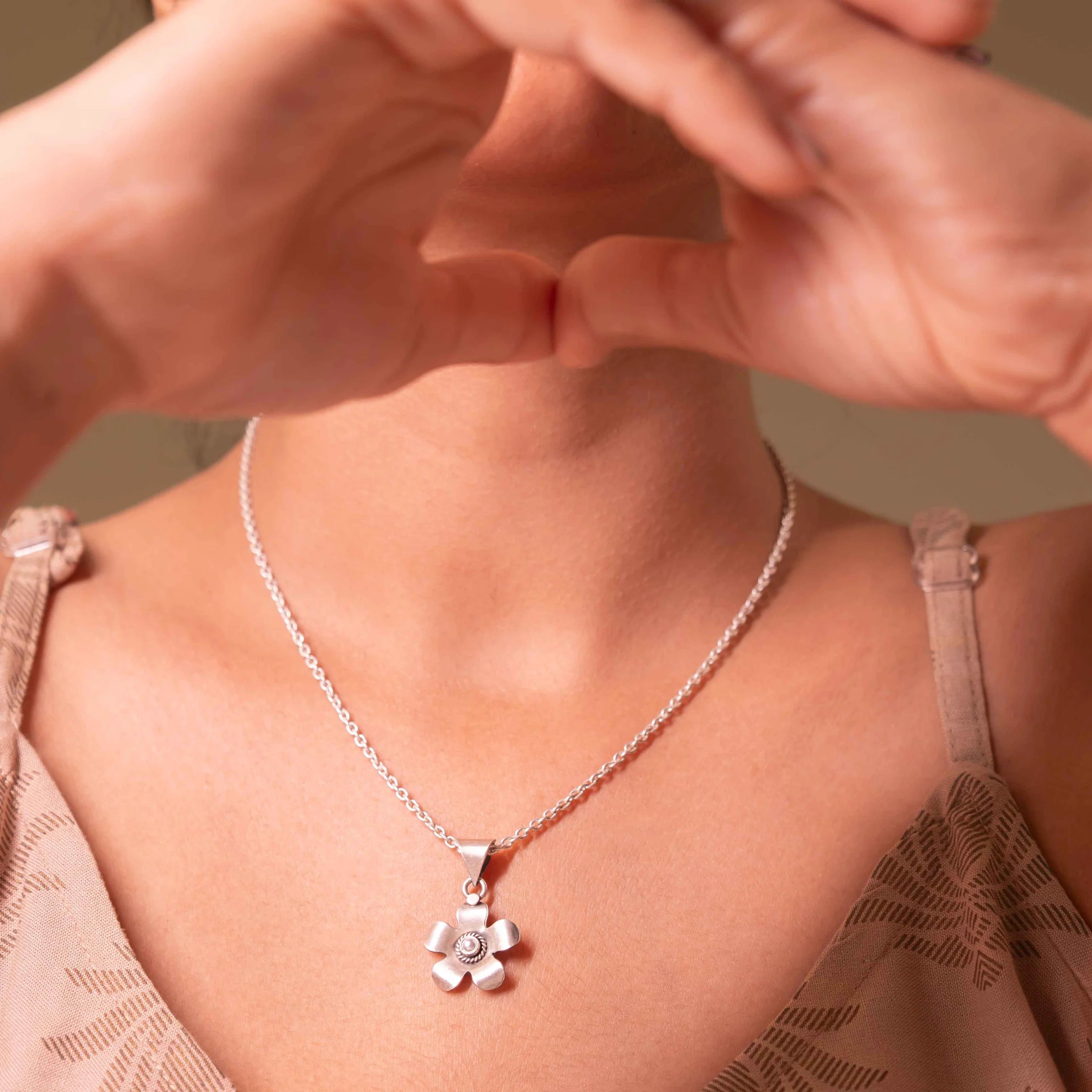 Whispering Bloom Silver Pendant