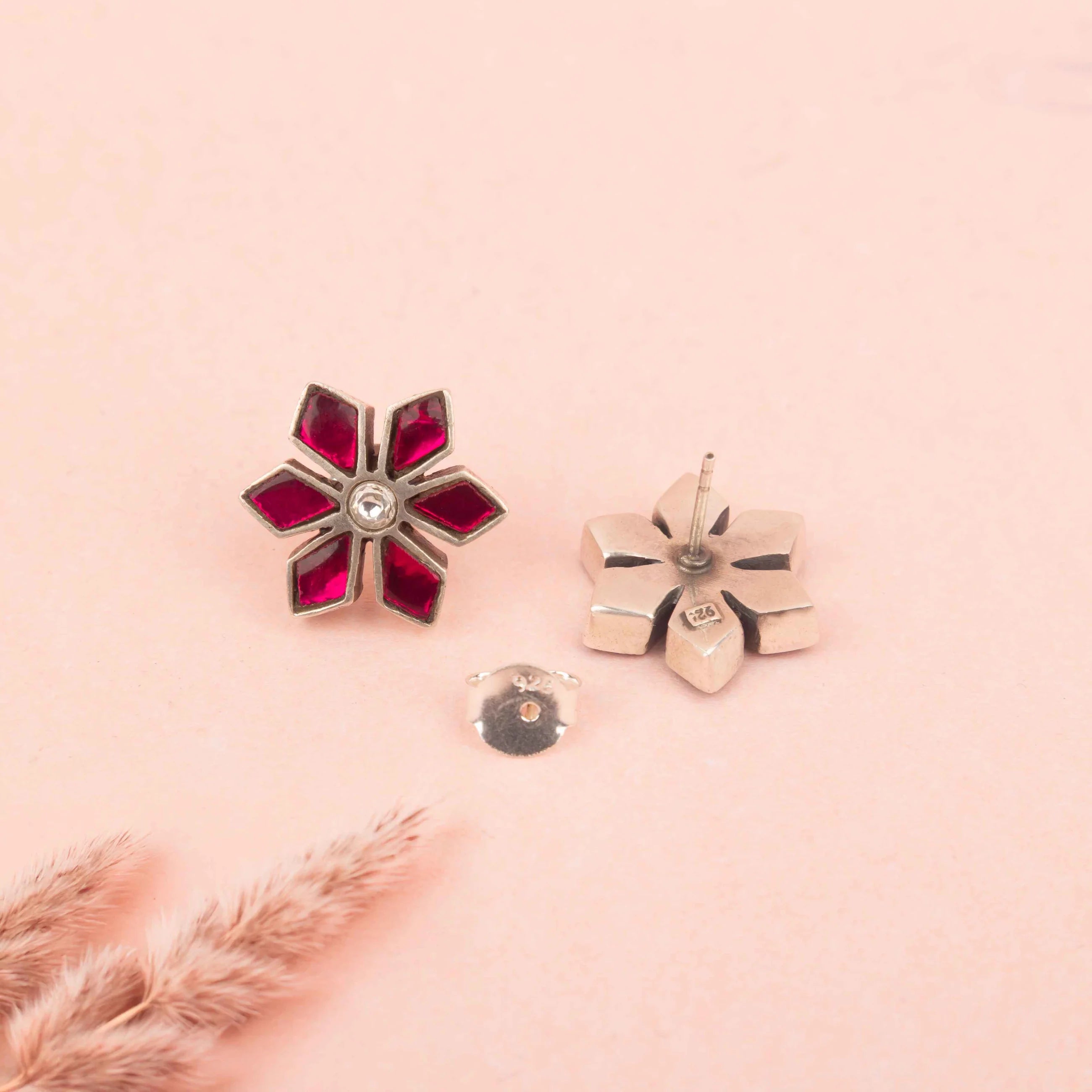 Royal Ruby Silver Studs