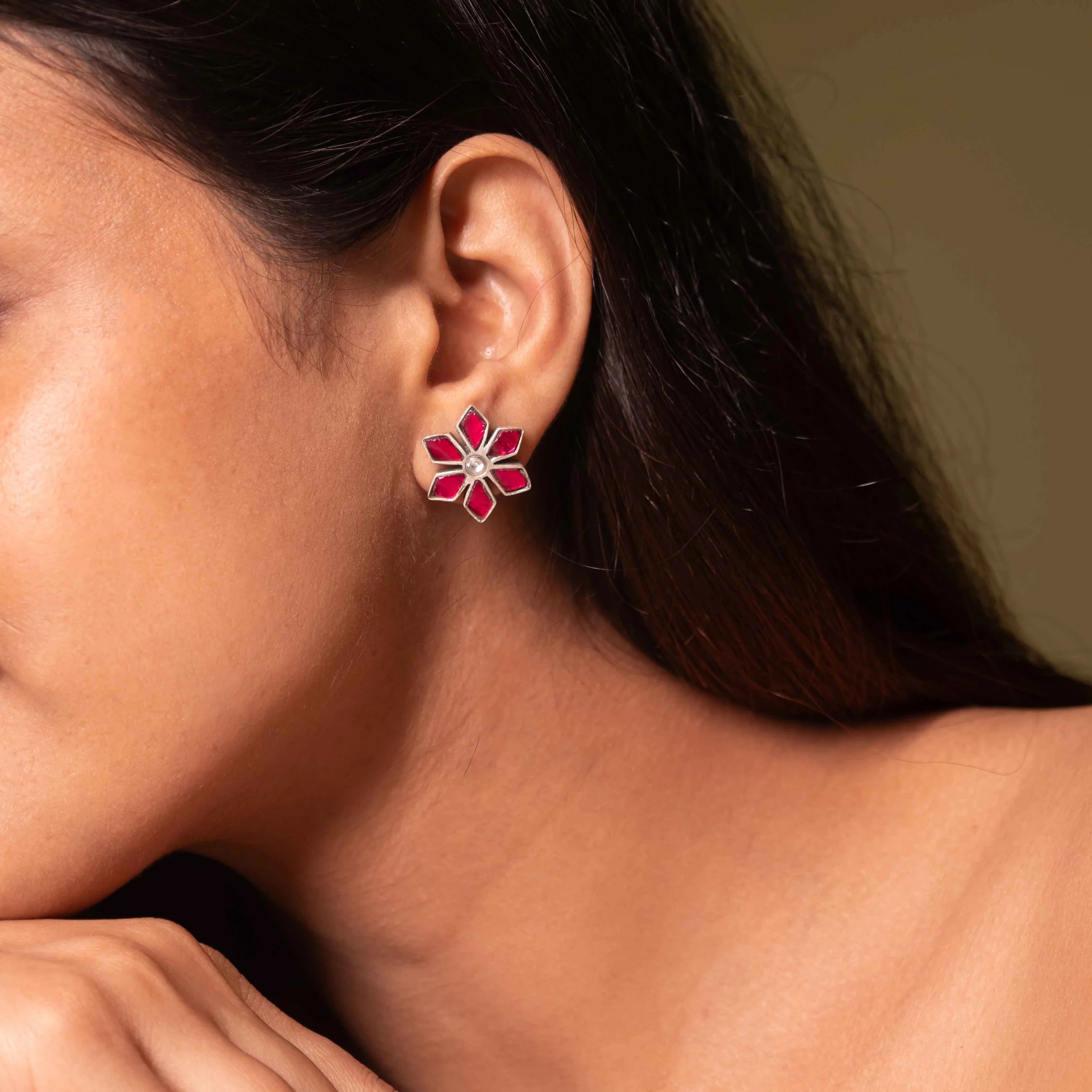 Royal Ruby Silver Studs