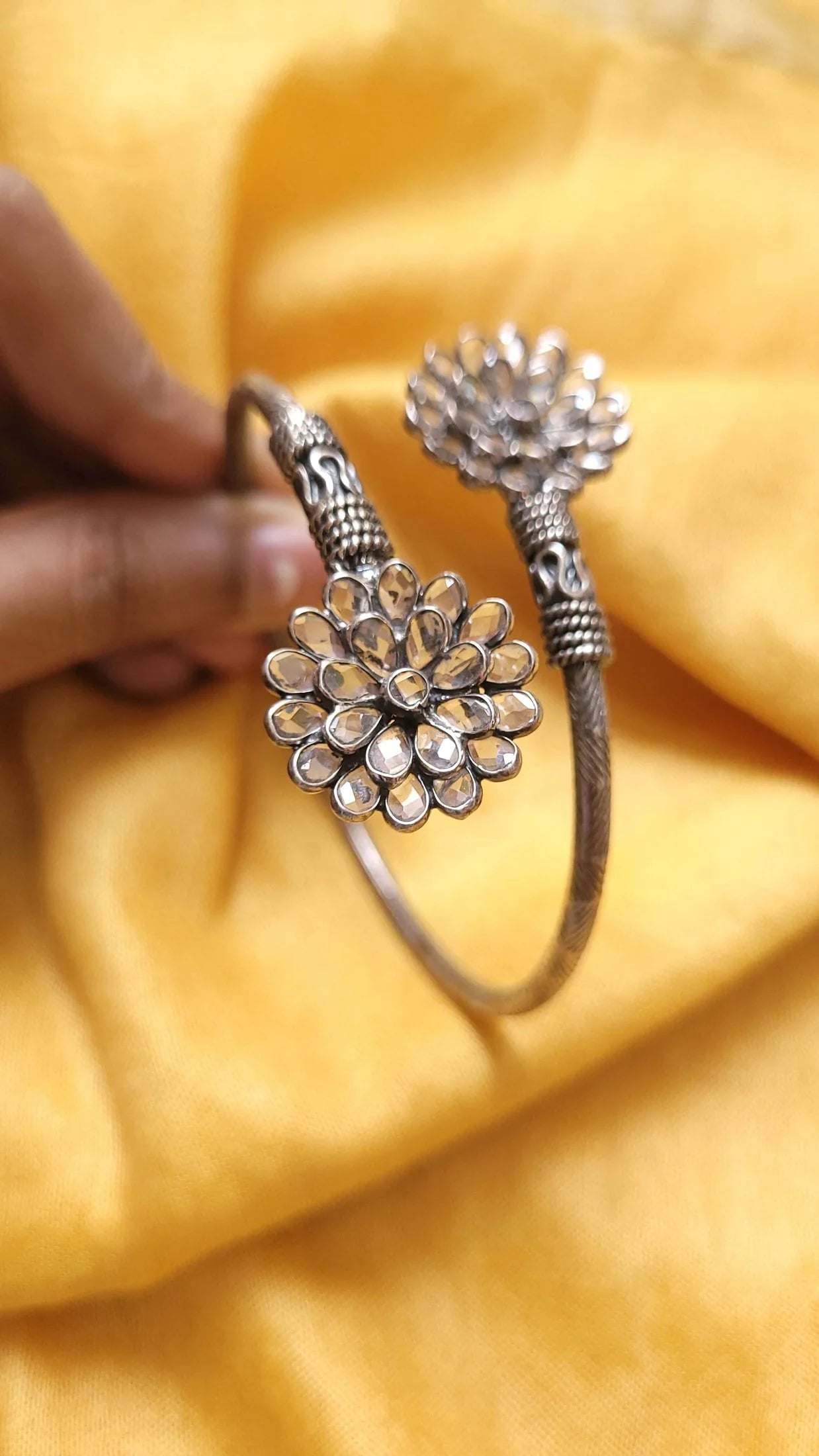 Lotus Radiance Silver Cuff