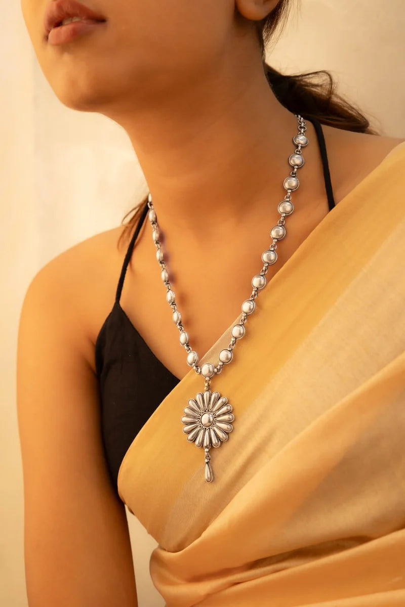 Yamini Sunflower Drop Handcrafted Necklace