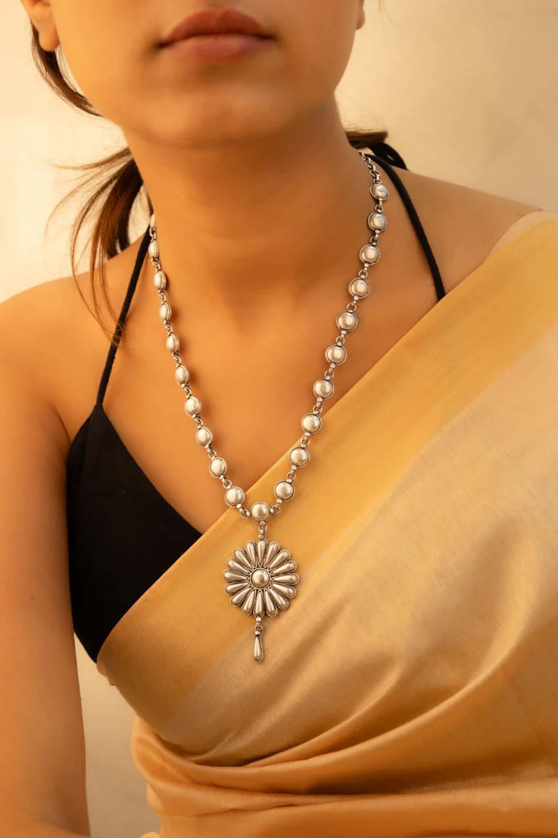 Yamini Sunflower Drop Handcrafted Necklace