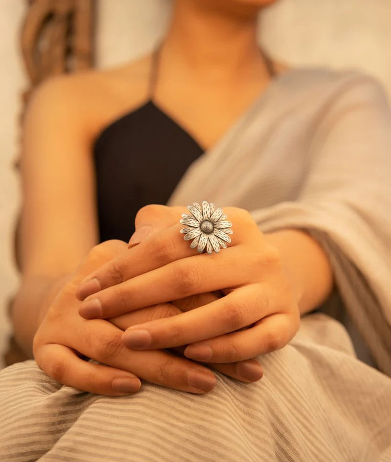 Viraasat Sunflare Handcrafted Ring