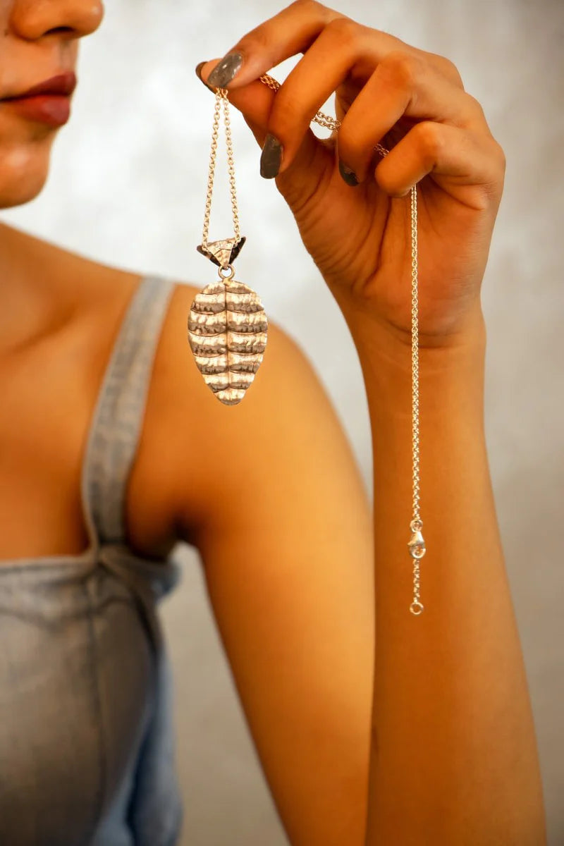 Nirvaan Leaf Textured Handcrafted Pendant