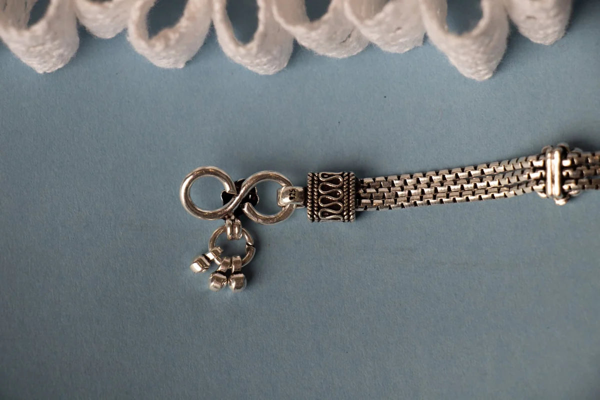 Kaelith Blossom Link Handcrafted Anklet Pair