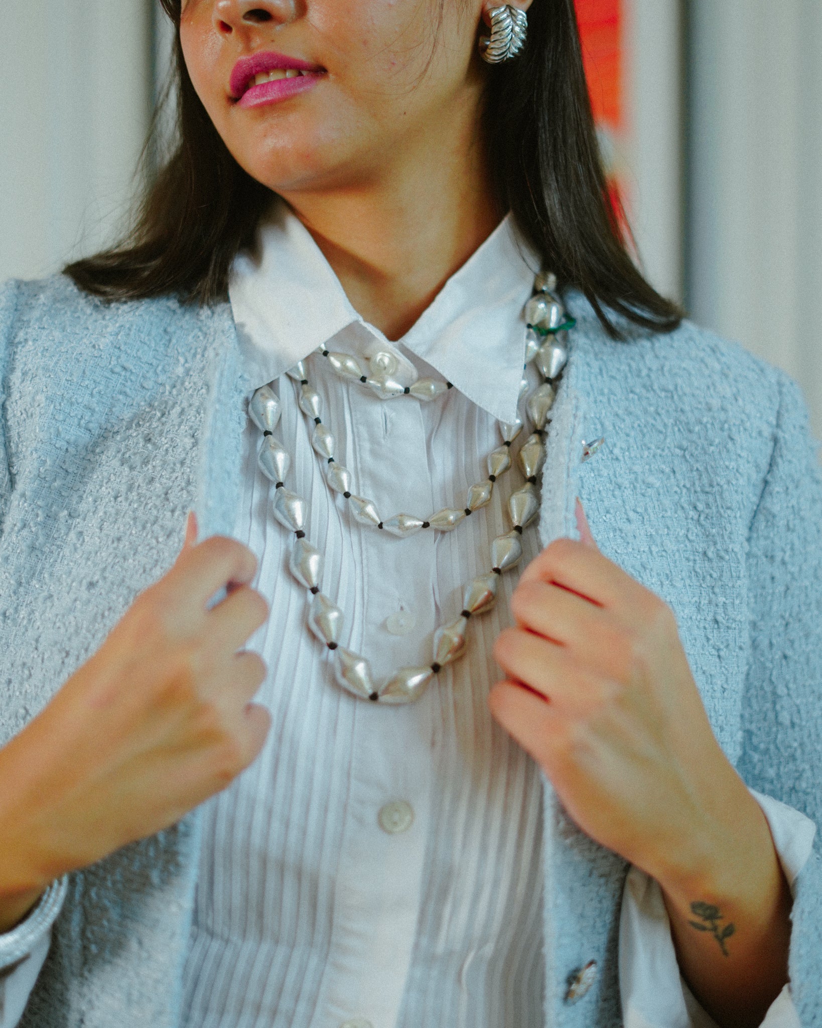 Zarune Sculpted Silver Handcrafted Mala