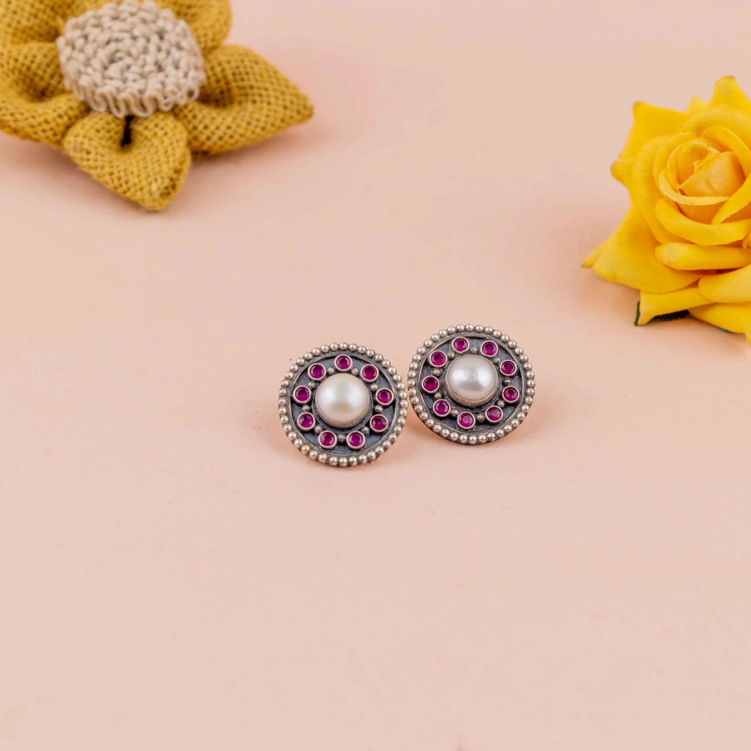 Zeenat Heritage Pearl Handcrafted Studs