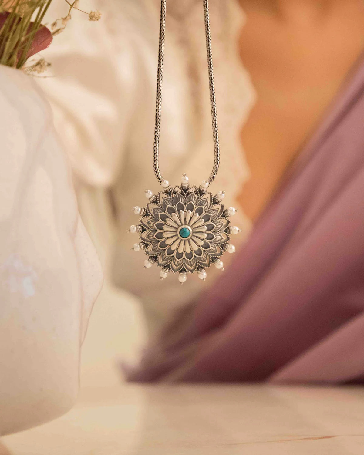 Taruja Floral Radiance Handcrafted Pendant