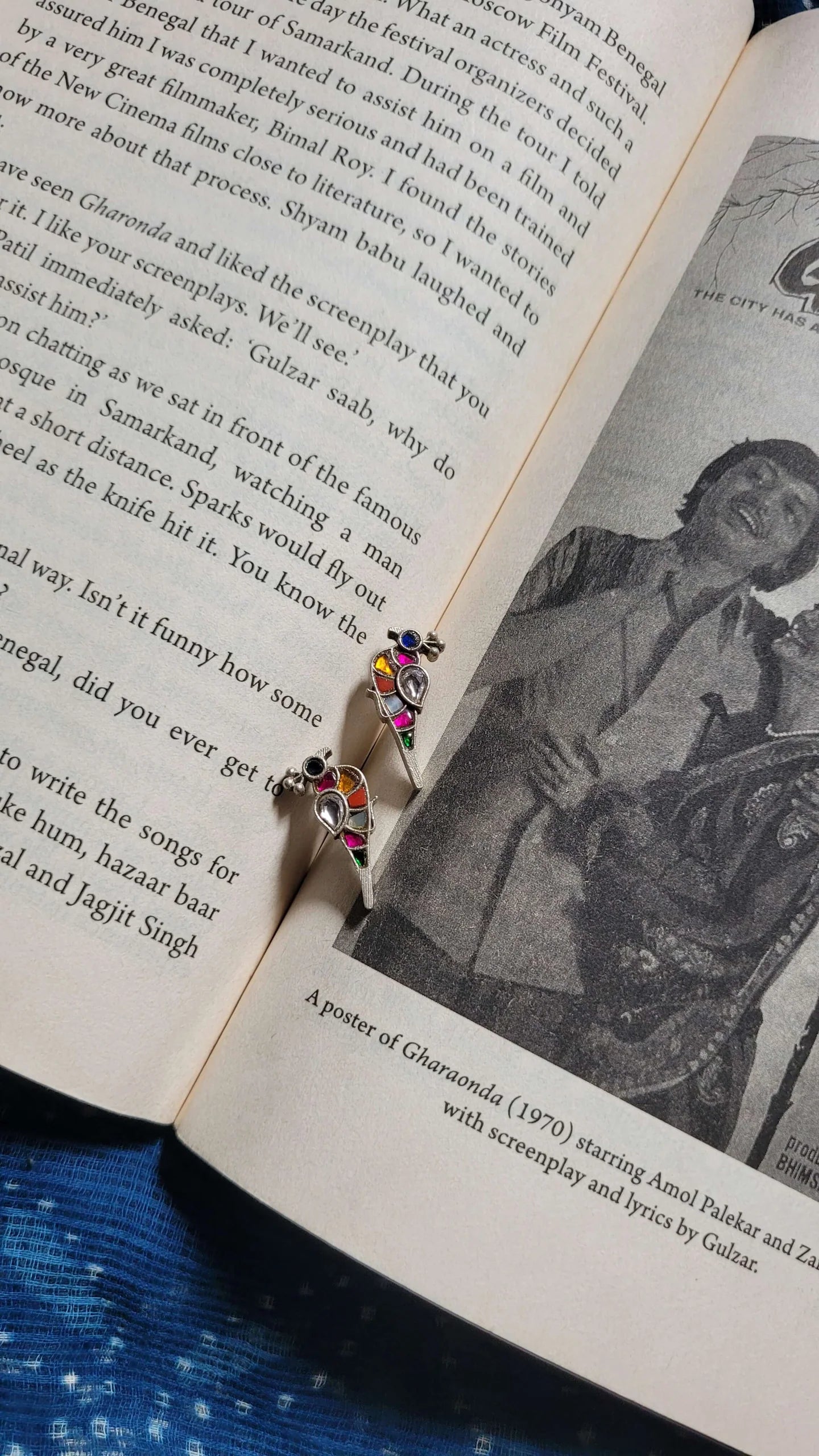 Kalamkari Flight Handcrafted Silver Earrings