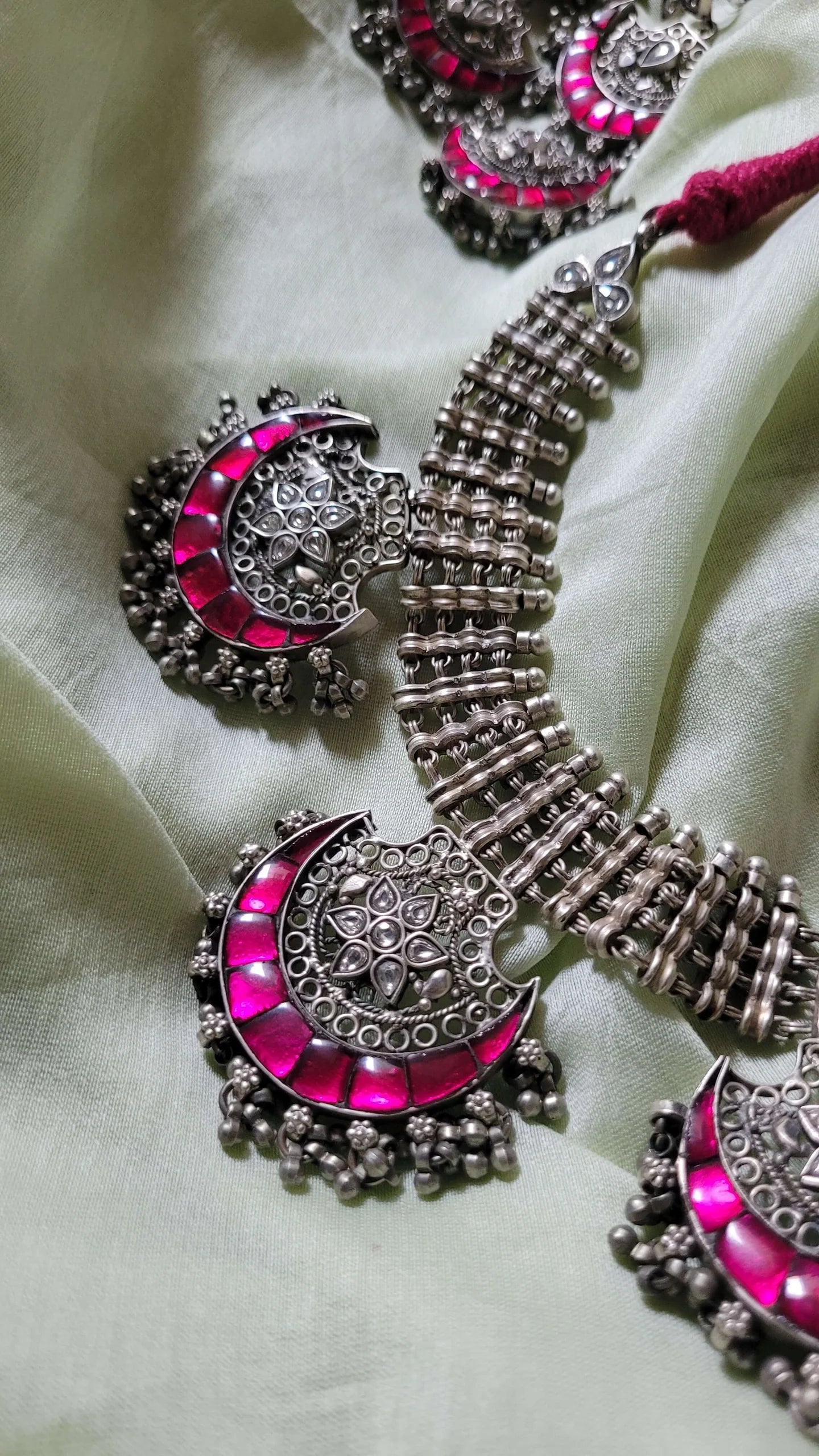 Mahalika Moonfall Handcrafted Silver Necklace