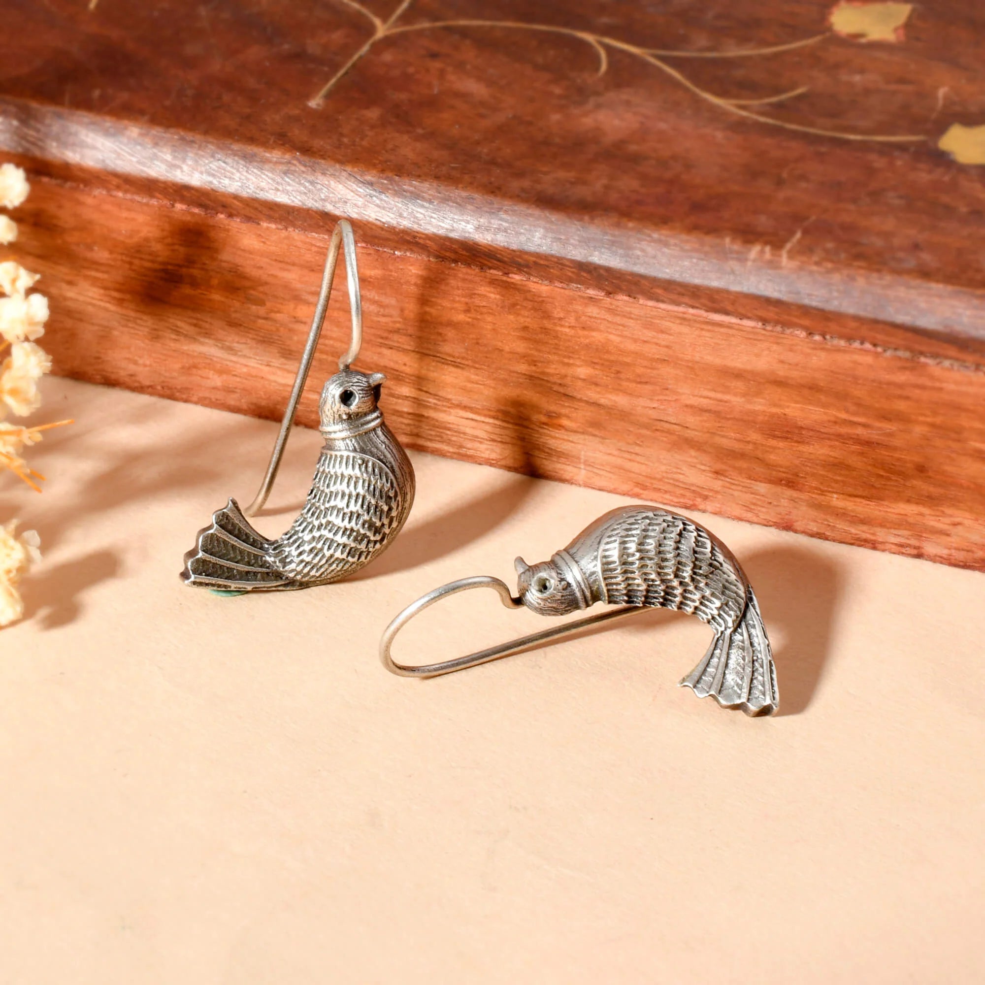 Pankhi Silver Handcrafted Danglers