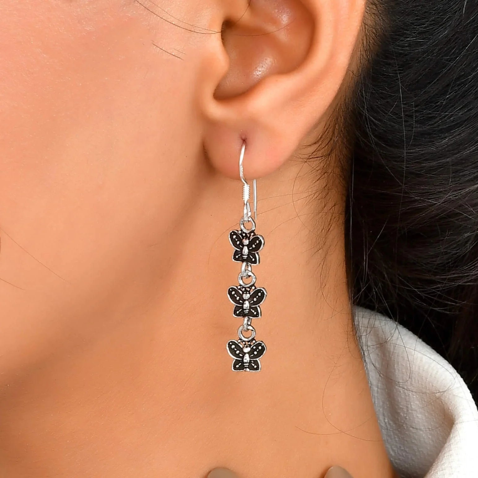 Triveni Butterfly Silver Earrings