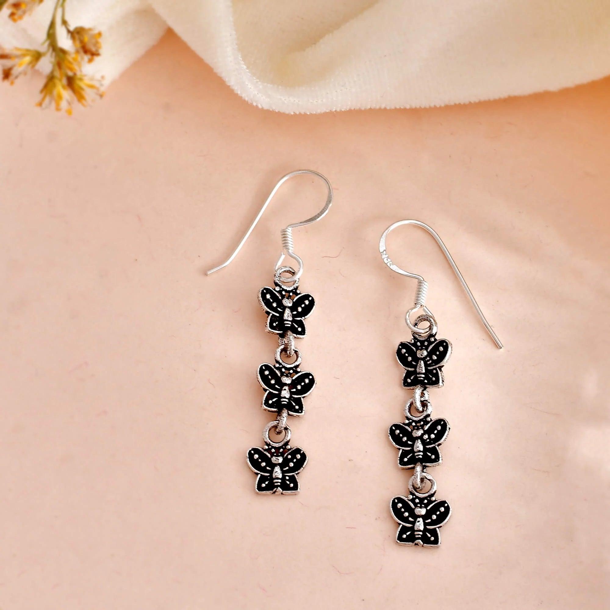 Triveni Butterfly Silver Earrings