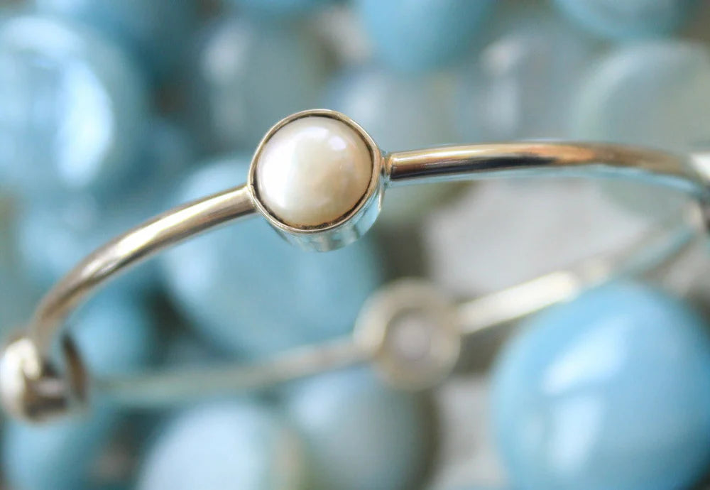 Ophelia Orbit Pearl Handcrafted Bangle