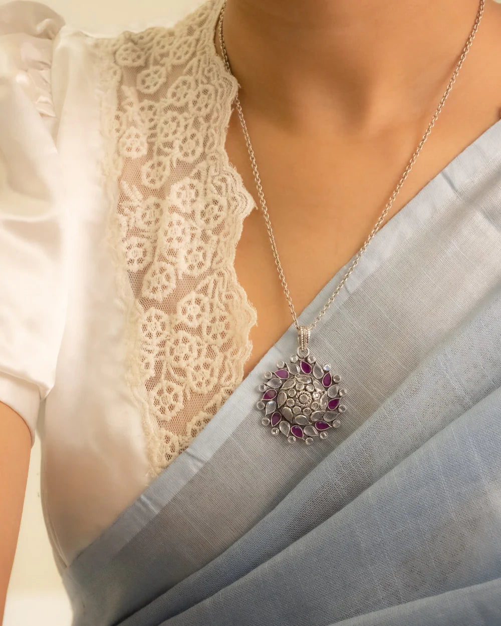 Roselle Petal Prism Handcrafted Pendant
