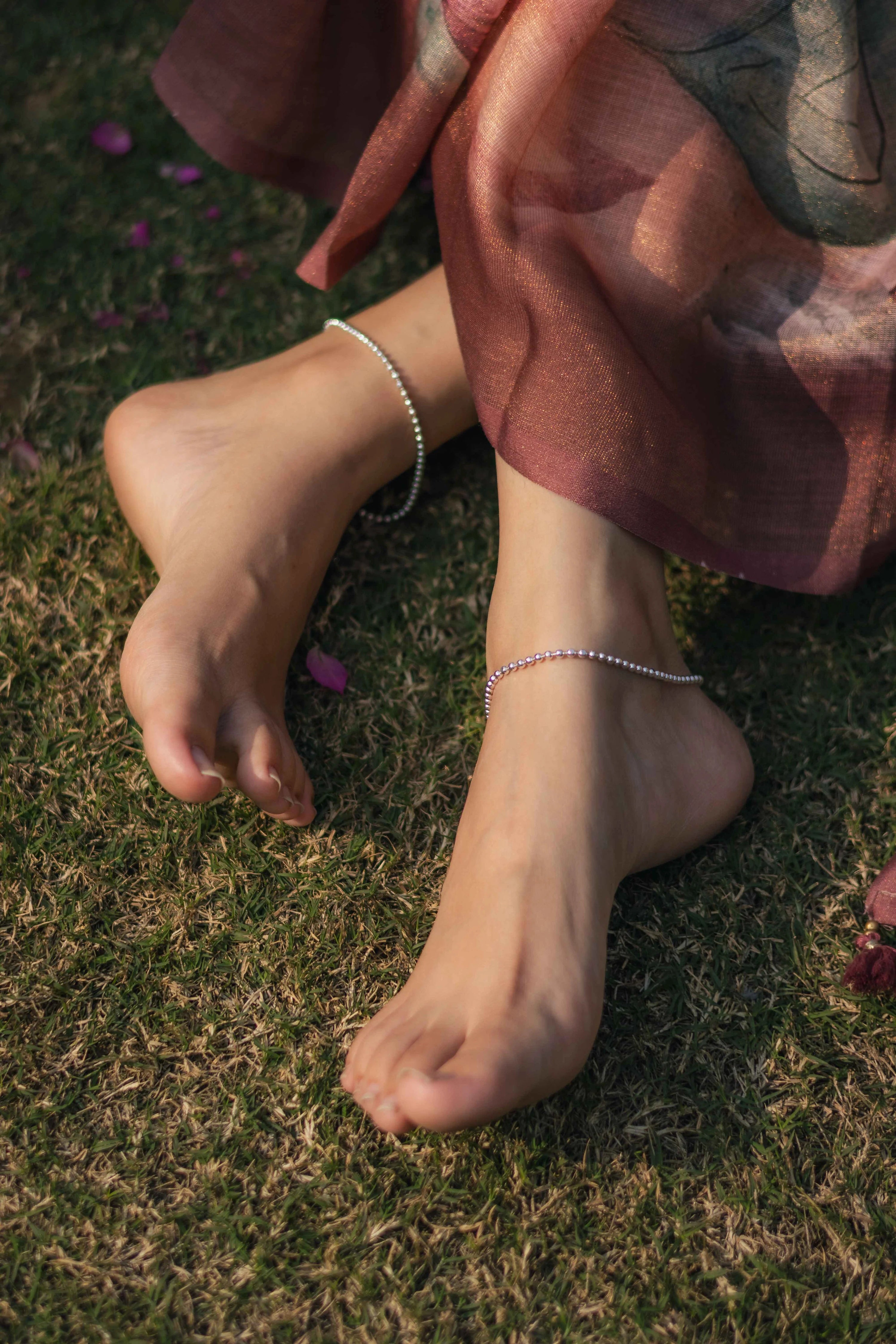 Orra Gleam Silver Handcrafted Anklet