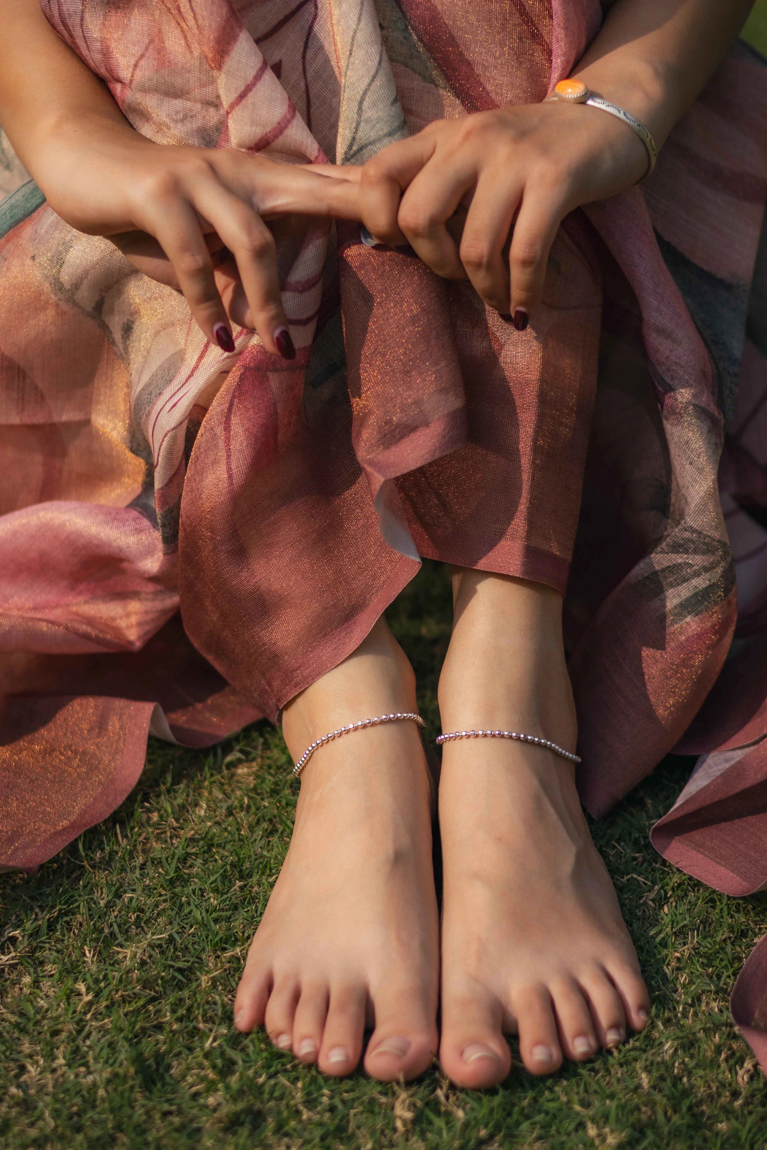 Orra Gleam Silver Handcrafted Anklet