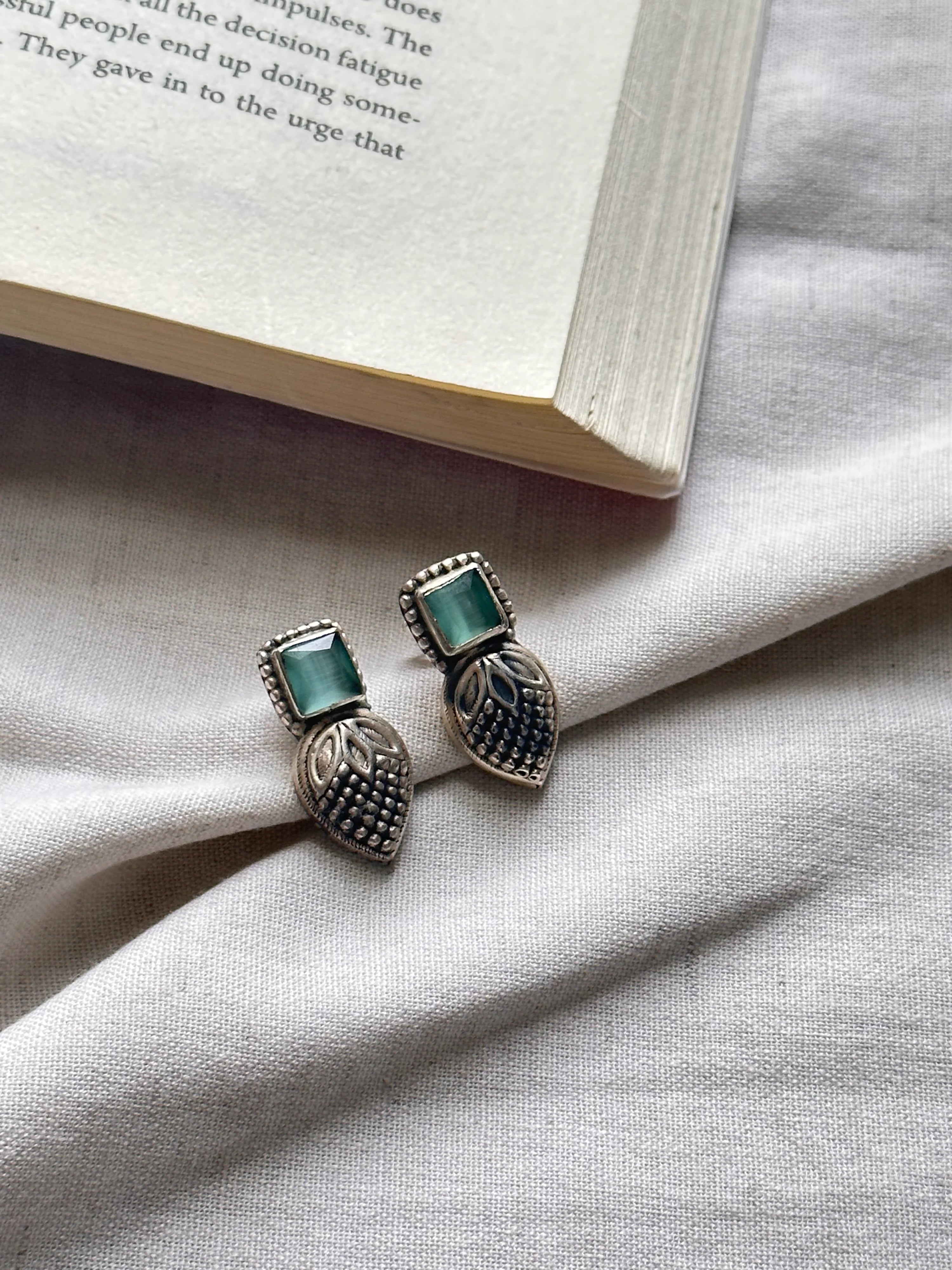 Mehra Silver Crest Handcrafted Studs