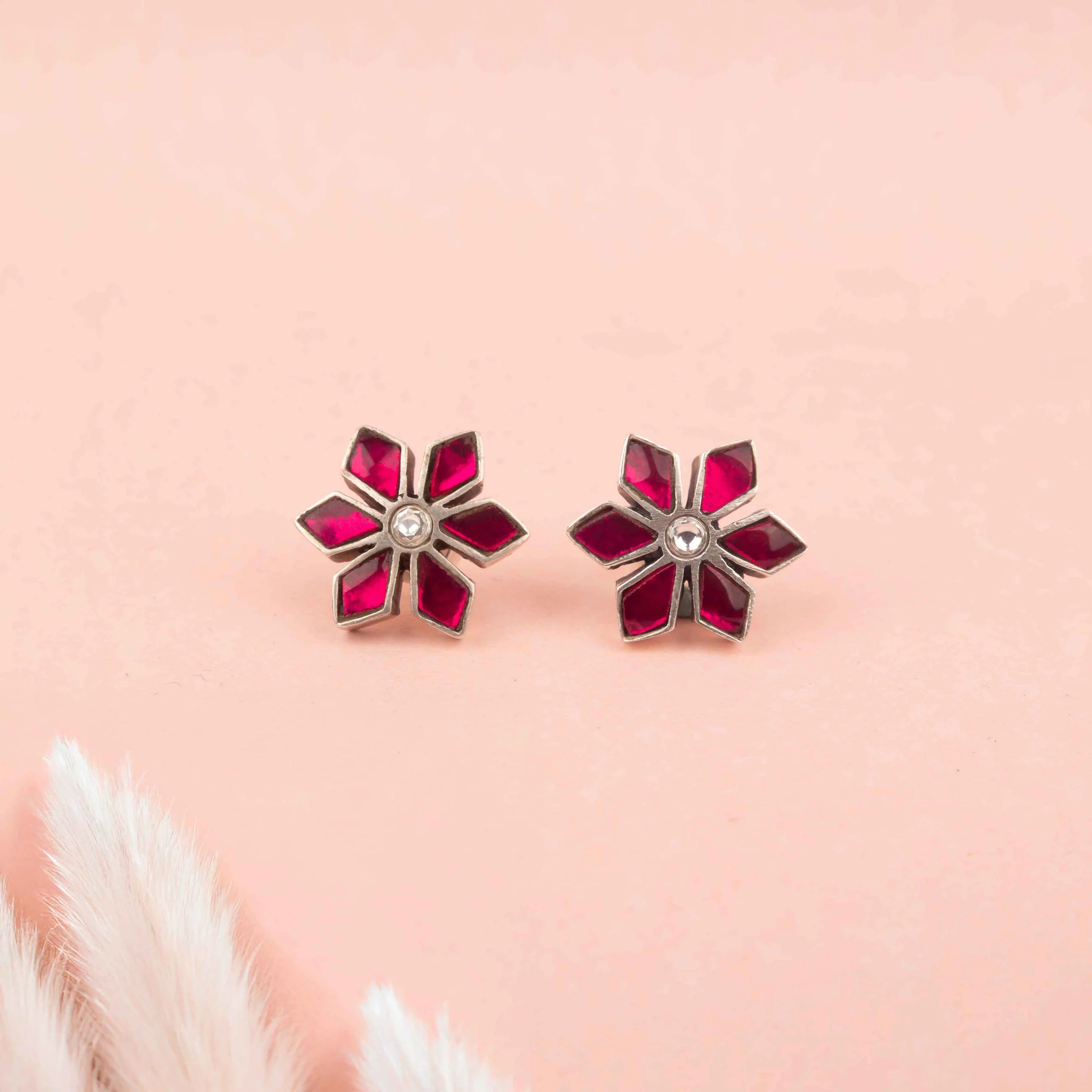 Royal Ruby Silver Studs