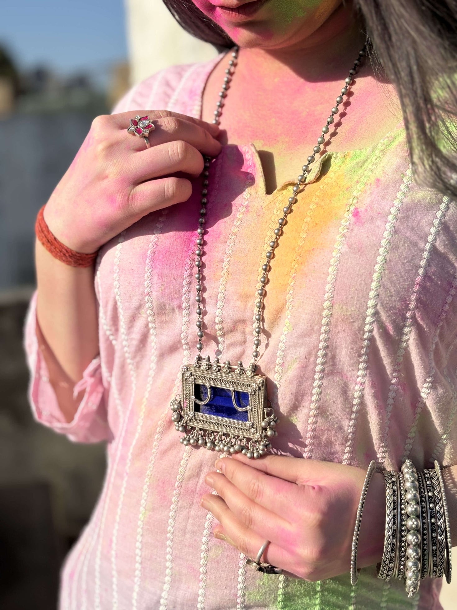 Royal Courtyard Amulet Silver Pendant