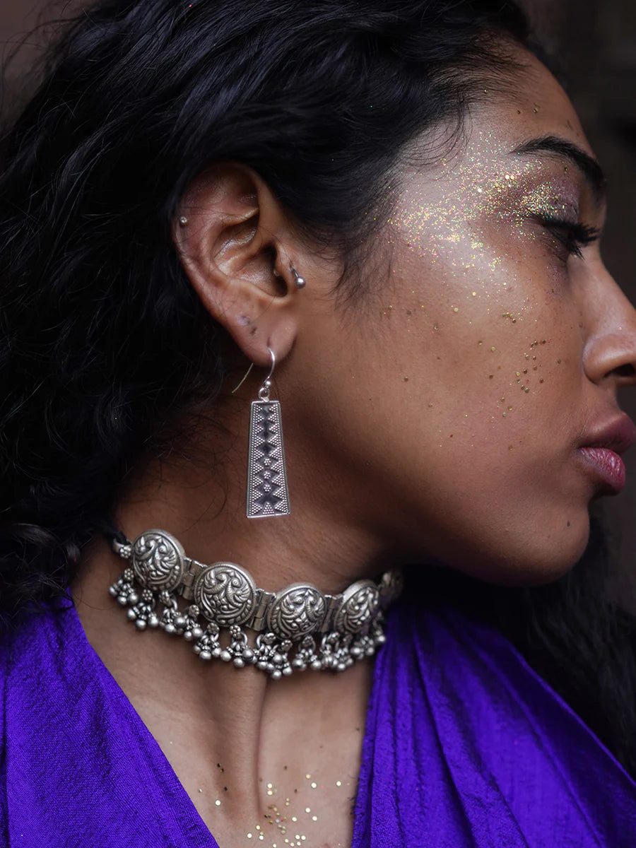 Zariza Silver Handcrafted Earrings