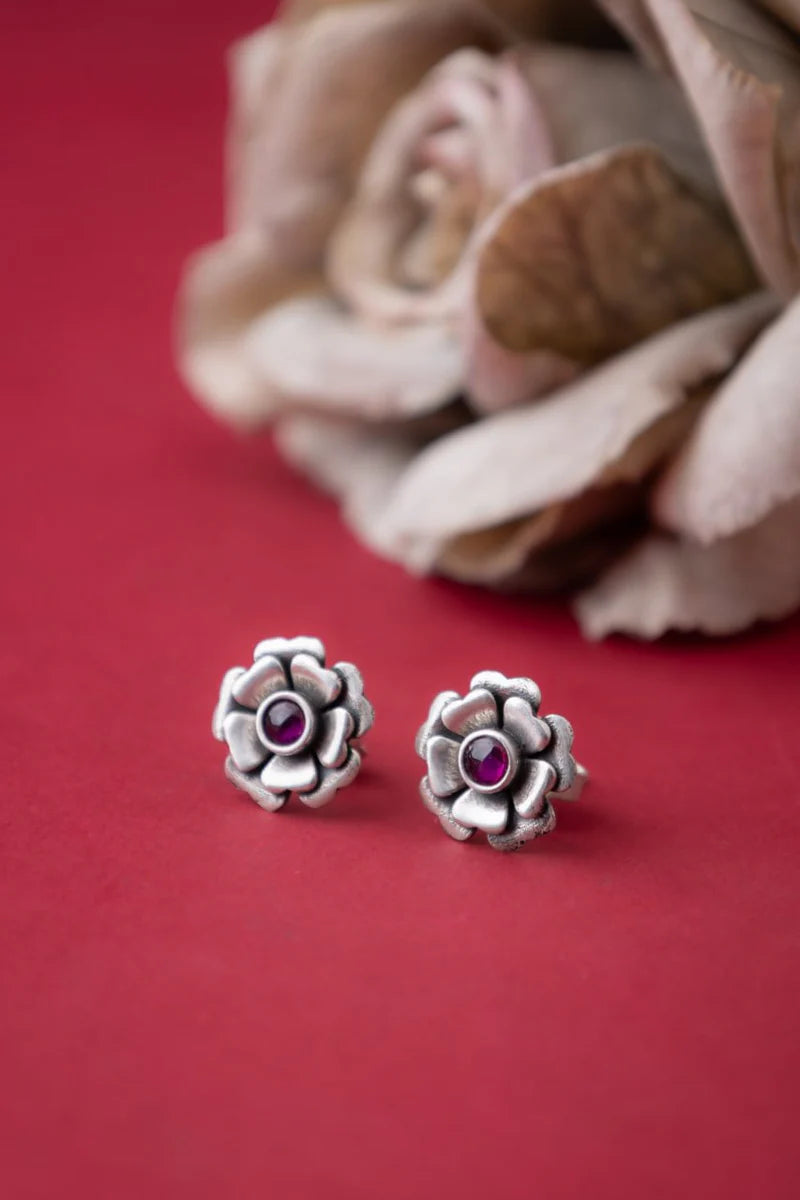 Iris Whisper Rose Handcrafted Earrings
