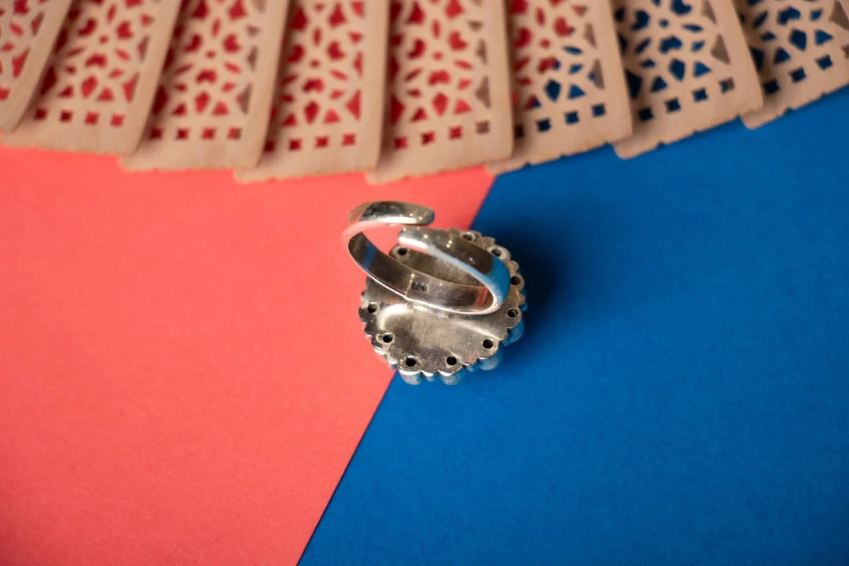 Zarqa Midnight Bloom Handcrafted Ring