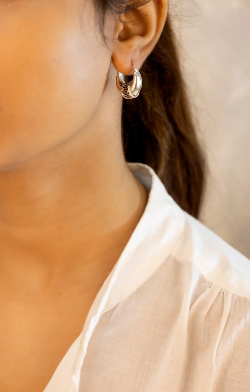 Aayra Crescent Weave Hoops
